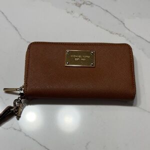 Michael Kors Tan Wallet with Gold Accents